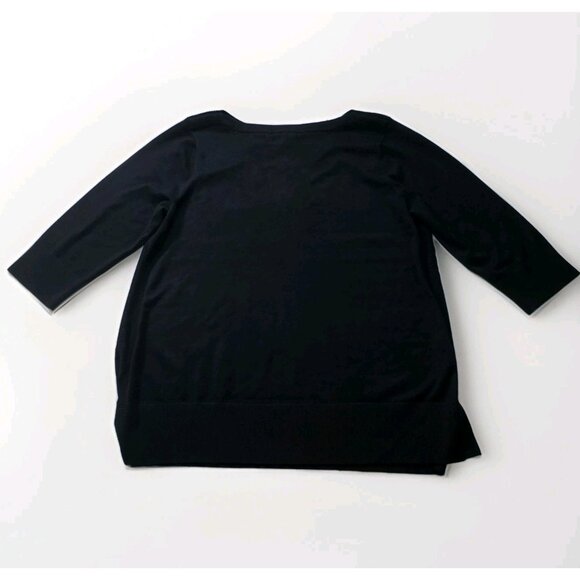 Cable & Gauge Plus Size Top 2x Black Rhinestones Half Sleeve Pullover Whimsigoth - Picture 2 of 14